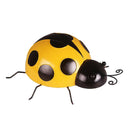 Iron Ladybird Sculpture Hand Painted Wall Arts Ladybug Ornaments Yellow