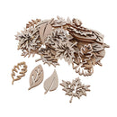 50 Pieces Wooden Leaves Embellishments Wooden Leaf Shapes Crafts for DIY Wedding