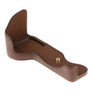 Leather Camera Half Case with Battery Access for Sony ILCE-6500 a6500 Coffee