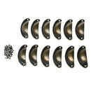 12X bronze Iron sheet semicircle shell handle G8A9