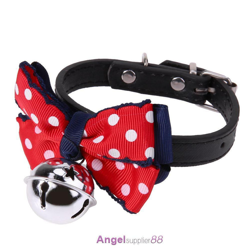 Adjustable Pet Cat Bow Tie Collar velvet safety Kitten Colar Necklace with Bell