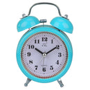 8cm Silent Bedside Clock Double Twin Bell Alarm Clock with Night Light Blue