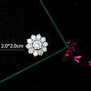 Crystal Flower Brooch Women Shirt Lapel Pins Safety Buckle Buttons Metal Tie