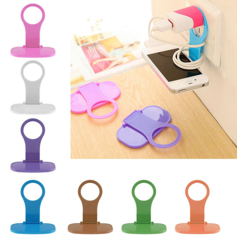 3X Foldable Cell Phone Charging Rack Holder Wall Charger Adapter Hanger Shelf M&