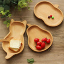 Wood Plate Dinner Plate Dessert Plate Set Salad Bowl Dishware 11.5x23cm Cat