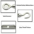 5pcs M5 Stainless Steel 304 Hook & Eye Turnbuckle Hook Wire RopeTension