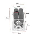 2Pcs Edl 3 Inch Mini Small 35Kg Tpe Tpr Wheels Castors Plate Double Bearing