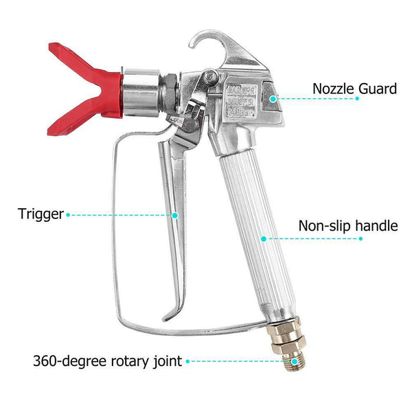 3600 PSI Airless Paint Spray Gun High Pressure Tip Spraying Machine (Red)