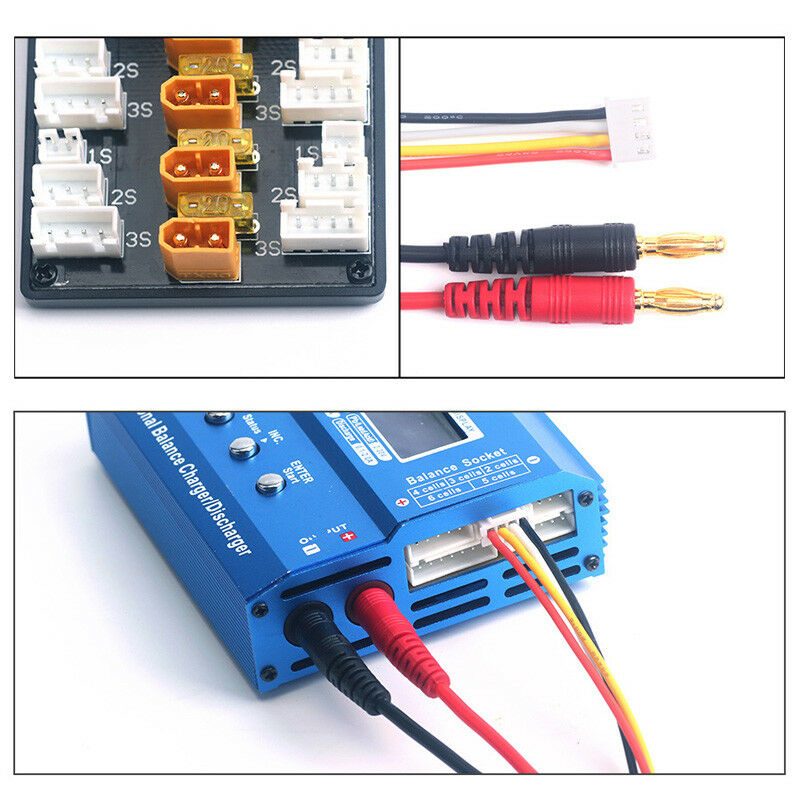 1S-3S XT30 Parallel Charging Balance Board 30A For Lipo IMAX B6 Battery Charger