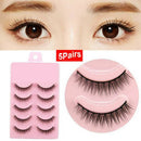 5 Pairs Short Hair False Eyelashes Handmade Wispy Cross Long Lashes Makeup