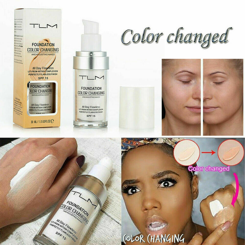 30ml TLM Color Changing Liquid Foundation Makeup Base Change To Your Skin Tone