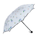 Simple Flowers 3 Folding Anti UV Umbrella Manual Open Sunny Rainy Umbrellas