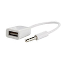 3.5mm Auxiliary Jack to USB 2.0 Male Converter Cord & Aux Male to USB 2.0 Female