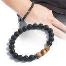 8mm Men Natural Lava Rock Stone Elastic Charm Yoga Beads Bracelet Gift JewelryME
