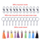125Pcs/Set Key Chain Ring Pendants Tassel Bulk for DIY Crafts Jewelry MakinME