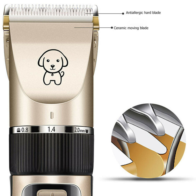 Professional Pet Hair Trimmer Kit Electric Dog Cat Grooming Clipper Machine