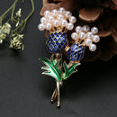 Alloy Drop Glazed Pearls Pineapple Tree Brooch Alloy Exquisite Brooch
