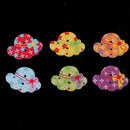50Pcs Floral Hat Wood Buttons 2-Holes for Kids Scrapbooking Embellishments