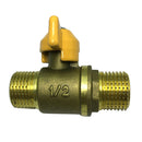 4 Pionts Brass Ball Valve Double Male Thread Connector Brass