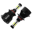 2x 4-Sides 9012 LED Headlight Bulb High Low Beam 6000K Flip Chips 2400W 360000%!
