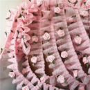 1M Pink Chiffon Ruffle Lace Trim 3 Layer Pleated Ribbon DIY Dress Sewing Decor ^