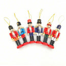 6x Wooden Nutcracker Puppet Xmas Ornaments for Christmas Tree Home Office Party