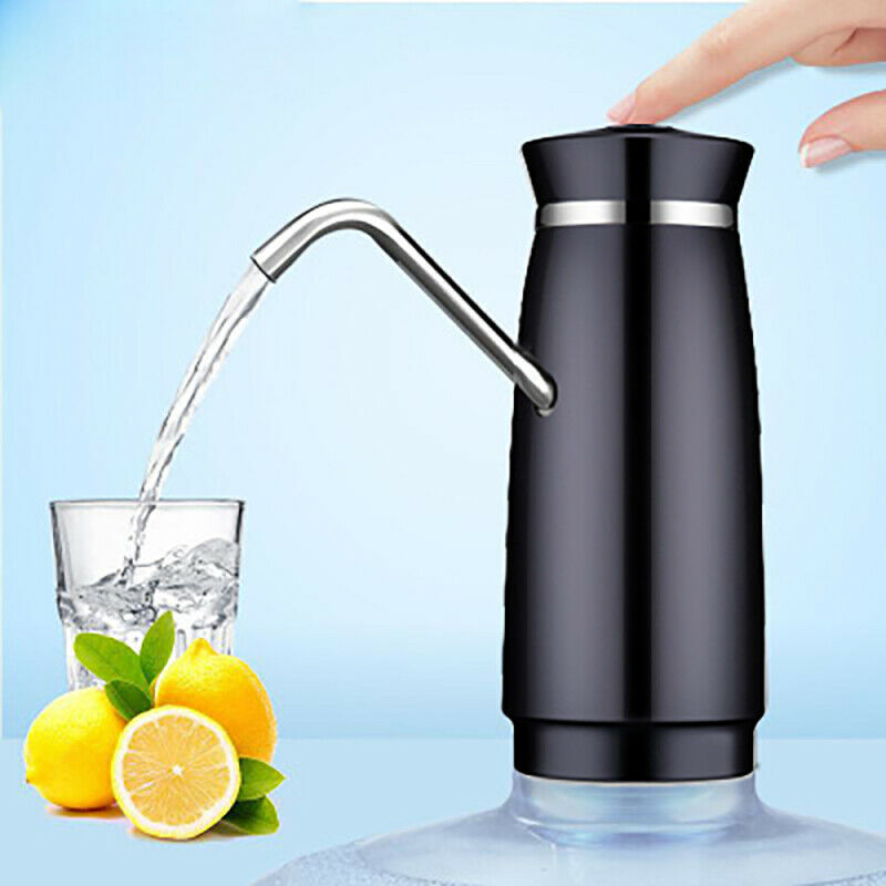 Bottle Water Pump Dispenser Automatic Drinking Black ABS Shell Stainless PHV