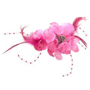 Pin Rose red Feather Fabric Flower Shape for Women Girl Gift Q3W7