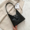 Stone Pattern Women Handbag Leather Female Retro Shoulder Tote Bag (Black)