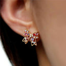 Charming Girl's Colorful Crystal Rhinestone Golden Bowknot Charm Stud EarringsJR