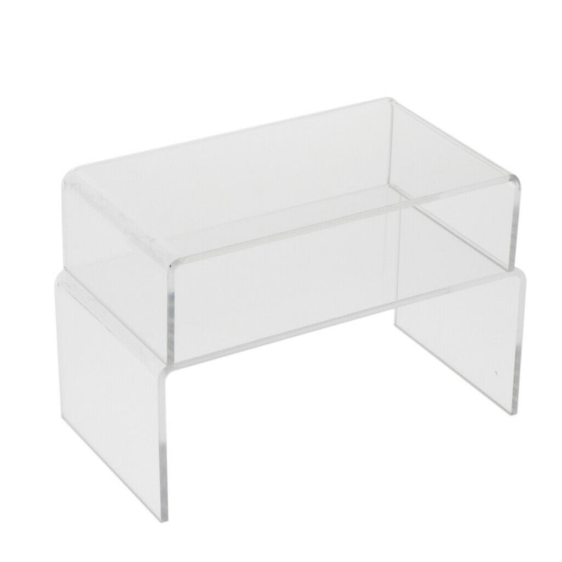 Acrylic Riser Display Shelf for Amiibo Funko Pops Figures Clear
