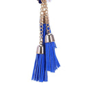 Synthetic Leather Tassel Keychain Car Key Chain Ornaments Bag Charm Royal B