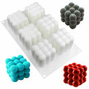 Stereo Cube Border Silicone Fondant Cake Decor Chocolate Baking Mould MJP