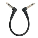 Pack of 6 Electric Guitar Patch Cables Right Angle 6.35mm Jack for Effect Pedals