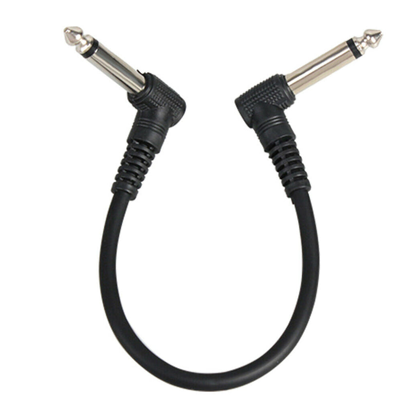 Pack of 6 Electric Guitar Patch Cables Right Angle 6.35mm Jack for Effect Pedals