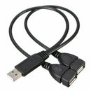 1x USB 2.0 A Male To 2 Dual Female Jack Y Splitter Power Hub Adapter Cable C3X1