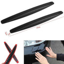 2x Black Carbon Fiber Texture Anti-rub Protector Car SUV Bumper Edge Guard Strip