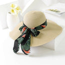 Summer Female Sunhat,Butterfly Bow,Panama Beach Female Hat,Broad-Brimmed Ha