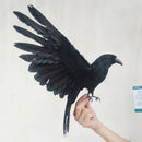 Lifelike Realistic Birds Artificial Feathered Raven Home Decoration -Black
