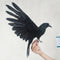 Lifelike Realistic Birds Artificial Feathered Raven Home Decoration -Black