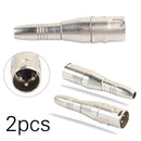 2pcs 3Pin XLR Male to 1/4in 6.35mm Female Jack Audio Cable Mic Cord Adapter