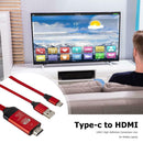 4K Type-C to HDMI Aluminum Alloy 2m Converter Cable w/USB for Laptop (Red) A