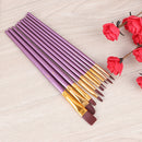 10Pcs purple paint brush set Nylon watercolor acrylic oil drawing art suppliesOZ