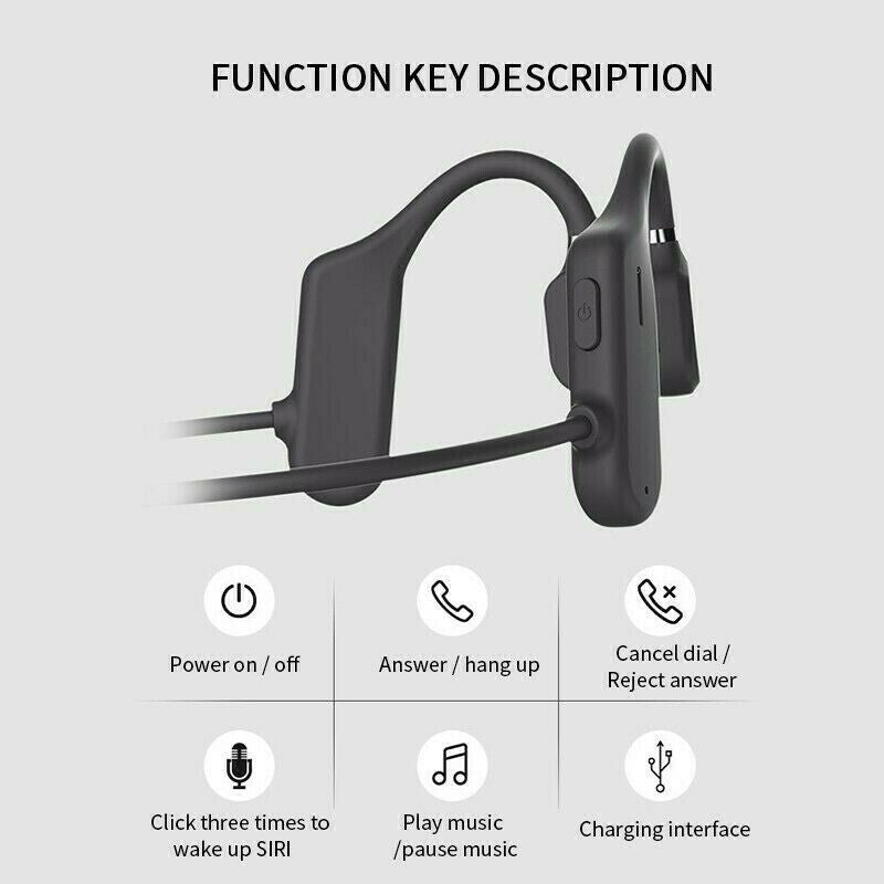Waterproof IPX8 Bone Conduction Wireless 5.0 Headset Wireless Stereo Headphone b