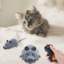 Wireless Electric RC Flocking Rat Toys Pet Cat Remote Control Mouse (Grey) A