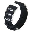 Punk Black Silicone Rubber Bracelet Band Metal Stud insert 24mm Waterproof B5E2