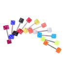 10x/Set Stainless Steel Mixed Dice Barbell Tongue Ring Studs Body Piercing BX