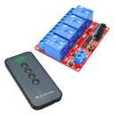 12V 4CH Relay 4-key Remote Control With Ring ON/OFF Switch 10m-30m Receiver