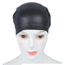 Black Soft Silicone Stretchable Swim Swimming Cap Hat for Adults W5L7