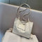 Fashion Large Capacity Shoulder Bag Canvas Handbag Shopping Totes (White)